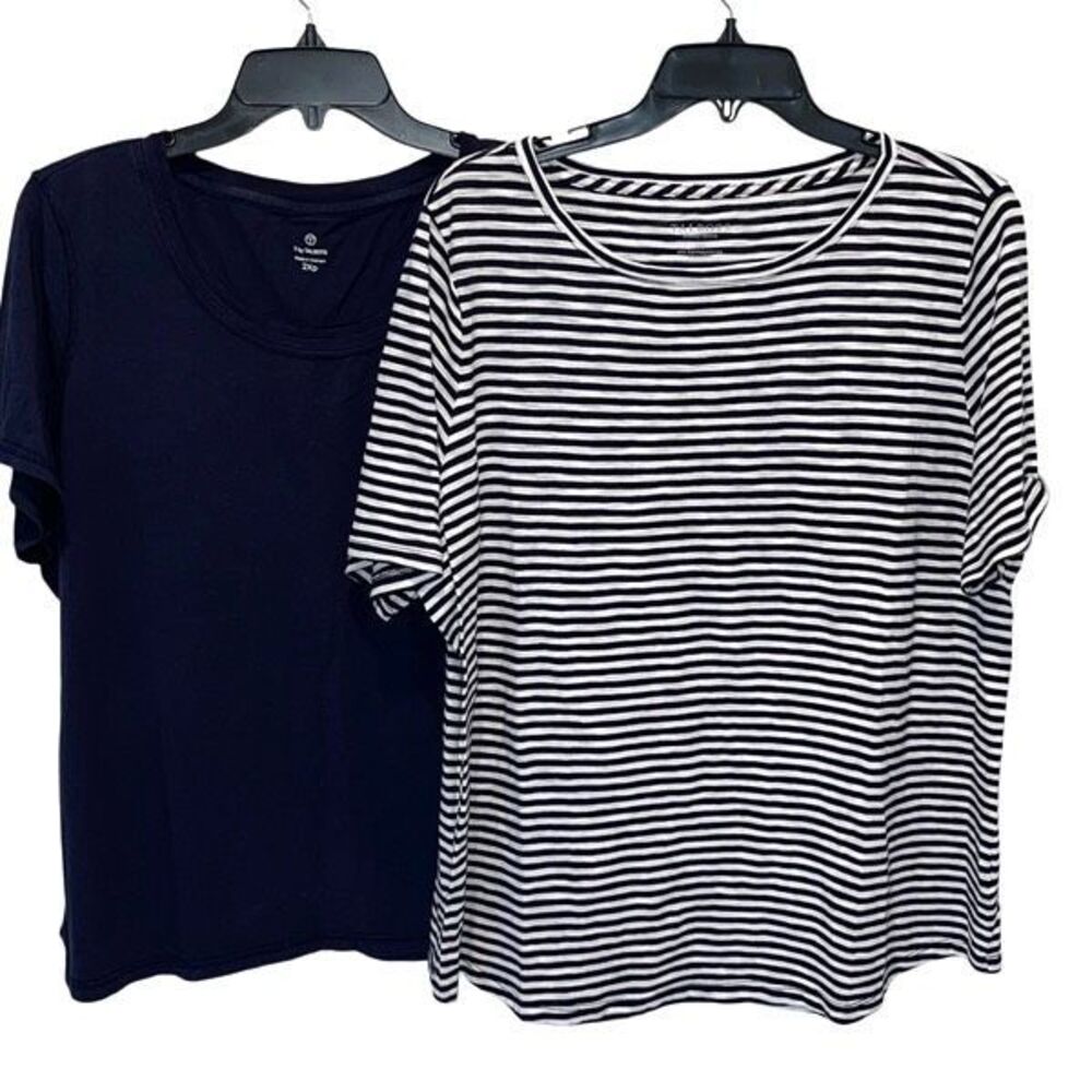 Set of 2 T By‎ Talbots Womens Round Neck Short Sleeve T-Shirt Assorted Size 2XP